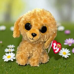 Ty Beanie Boos Noodles Goldendoodle Plush 6" Stuffed Animal Glitter Eyes Puppy